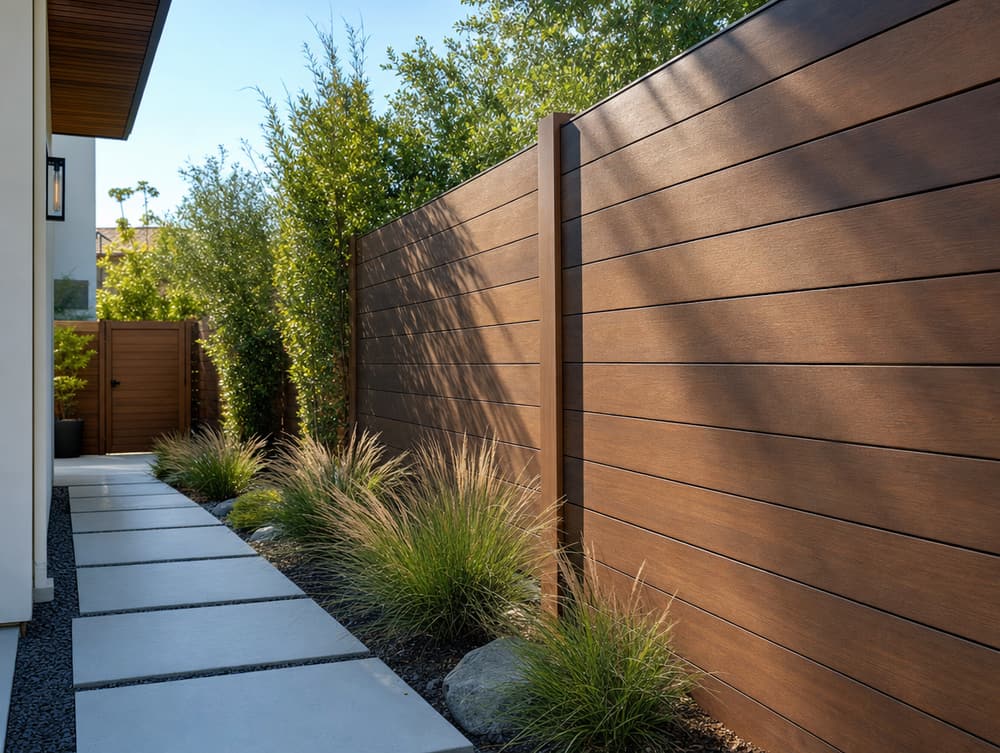 Walnut horizontal privacy — composite fencing project in Southern California