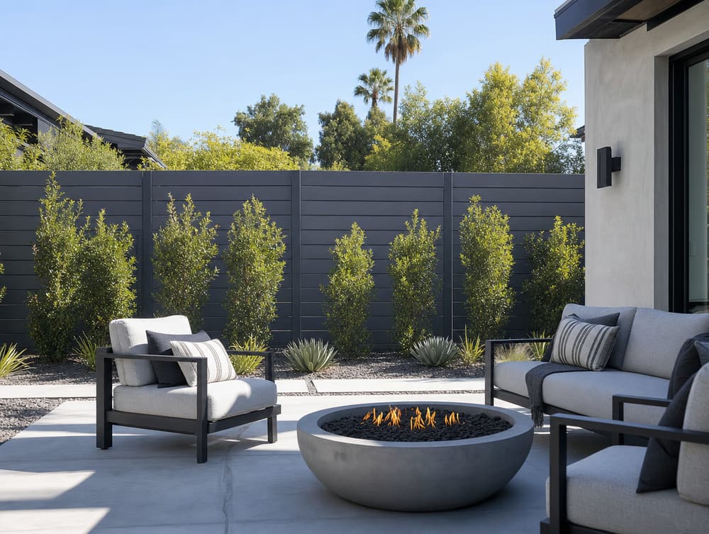 Charcoal composite — composite fencing project in Southern California