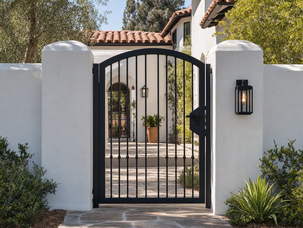 Courtyard gate — steel fencing project in Southern California