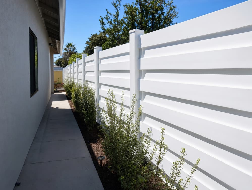 Shadowbox semi-privacy — vinyl fencing project in Southern California