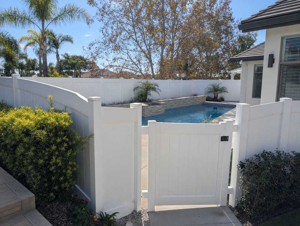 Pool surround — vinyl fencing project in Southern California