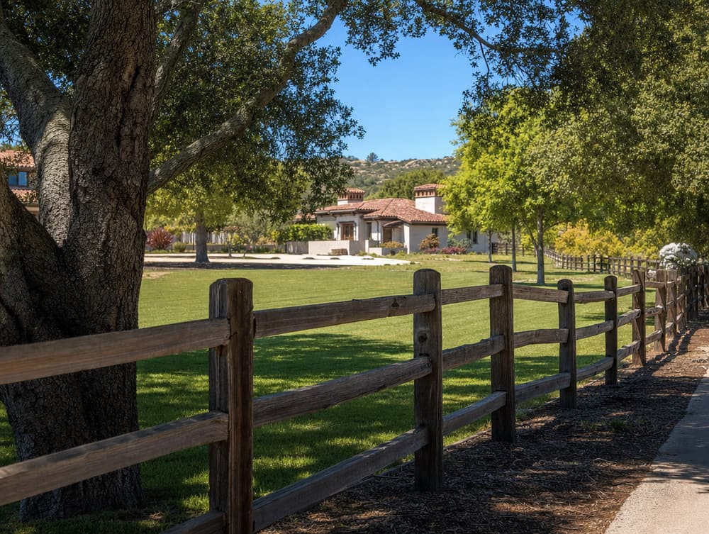 Split-rail ranch — wood fencing project in Southern California